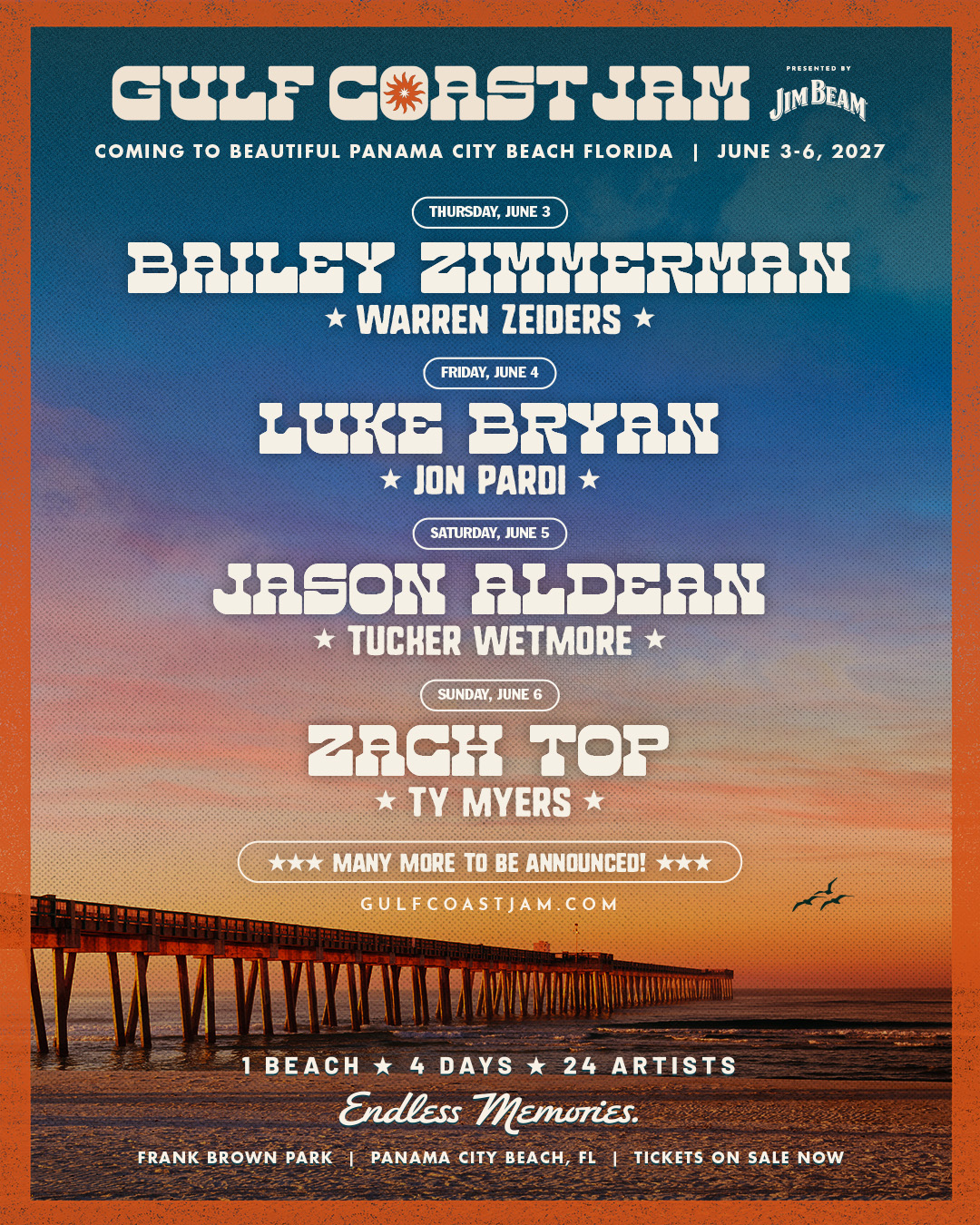 Gulf Coast Jam 2027 Headliners & Direct Support.